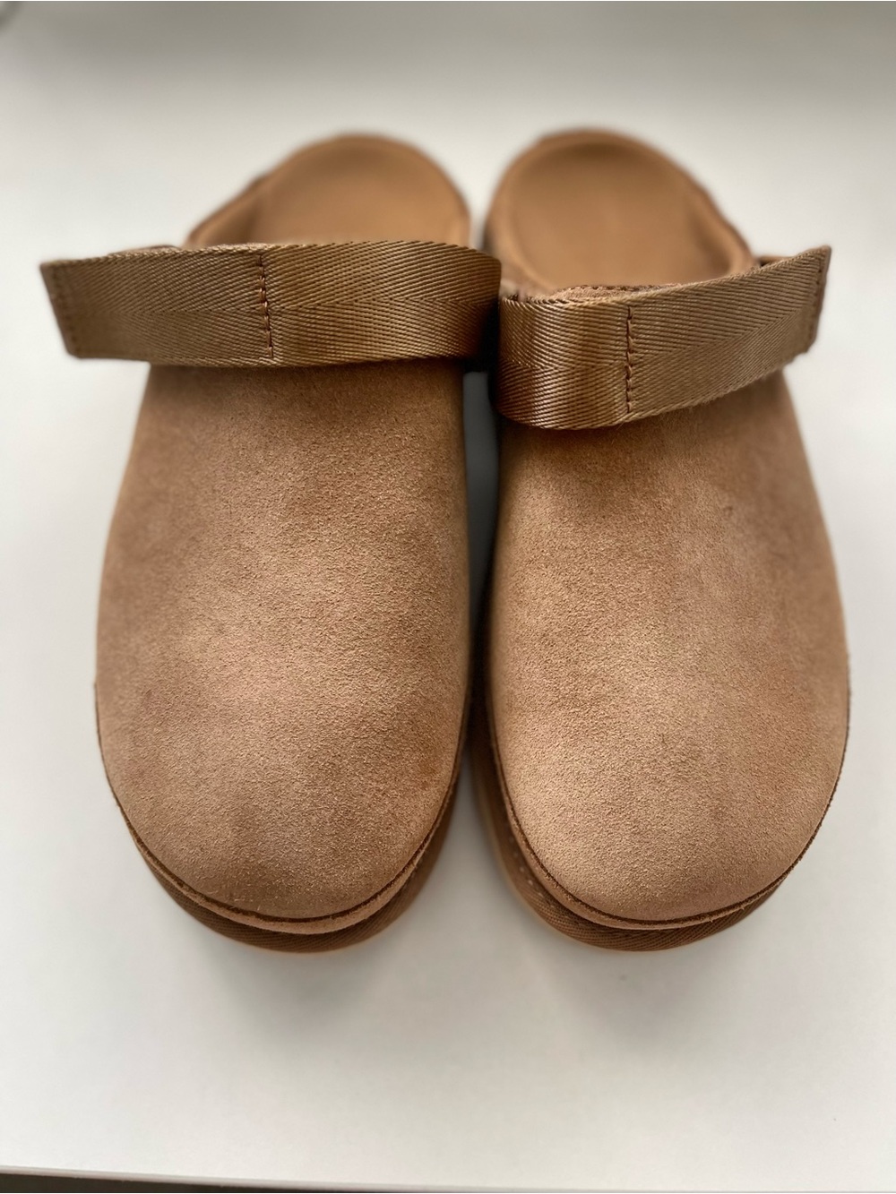 UGG Chestnut Tan Suede Slip-On Mules with Convertible Strap